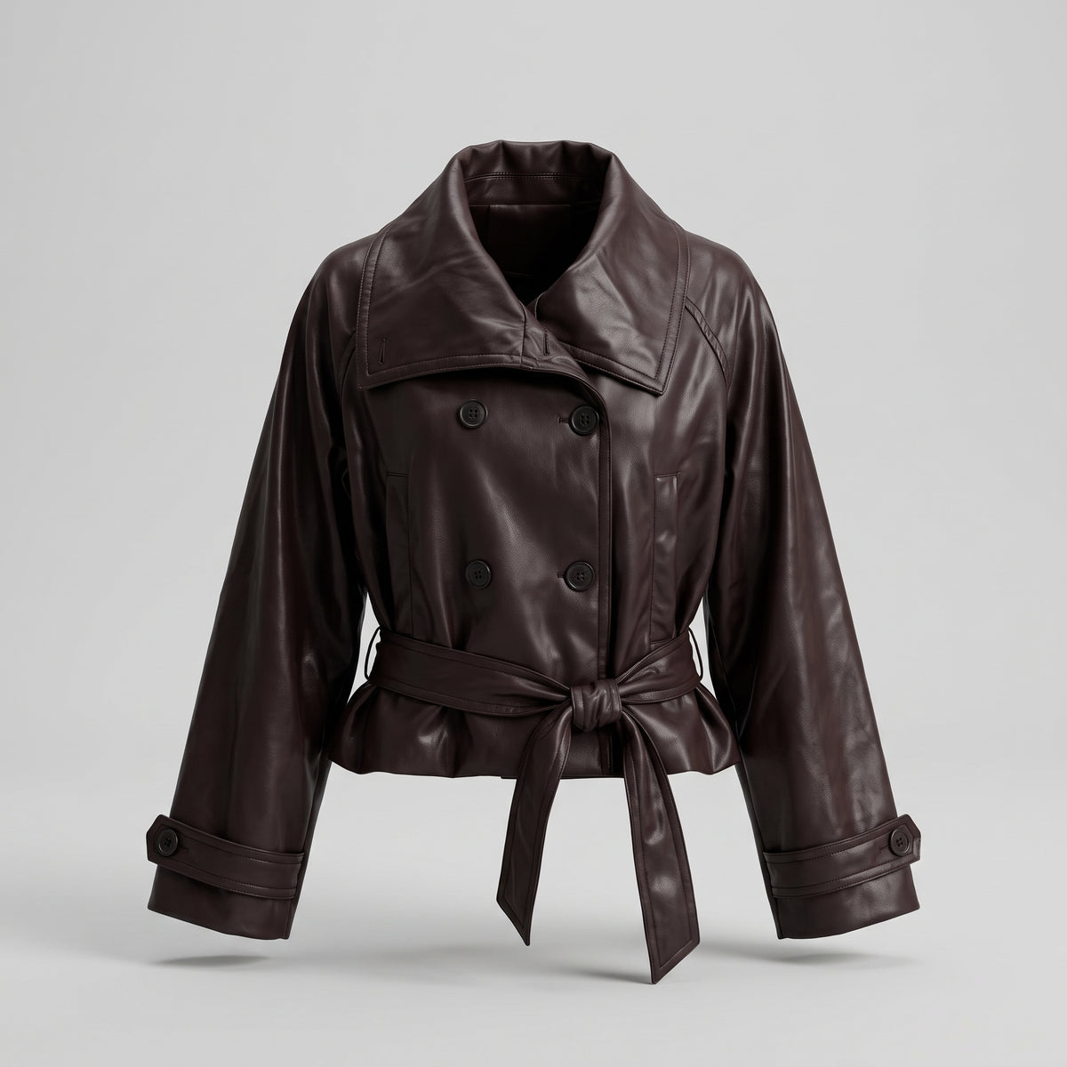 Double-Breasted Leather Jacket
