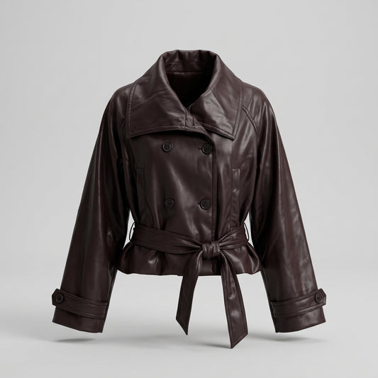 Double-Breasted Leather Jacket