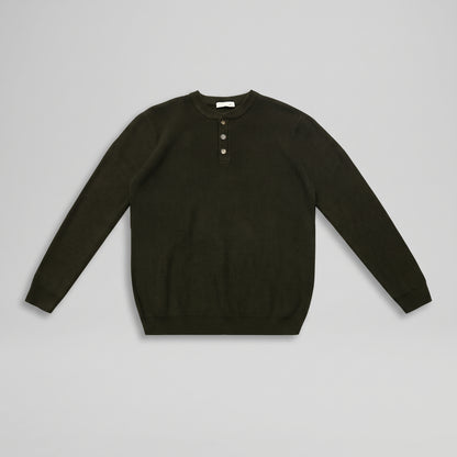 Ribbed Henley Sweater