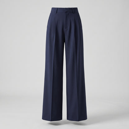 Linen-Blend Wide-Leg Trousers