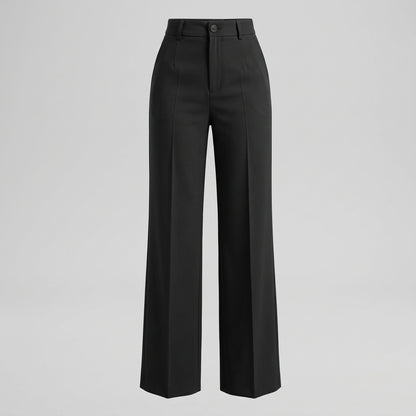 High-Waisted Straight-Leg Trousers
