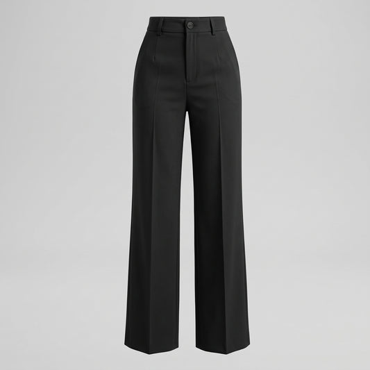 High-Waisted Straight-Leg Trousers