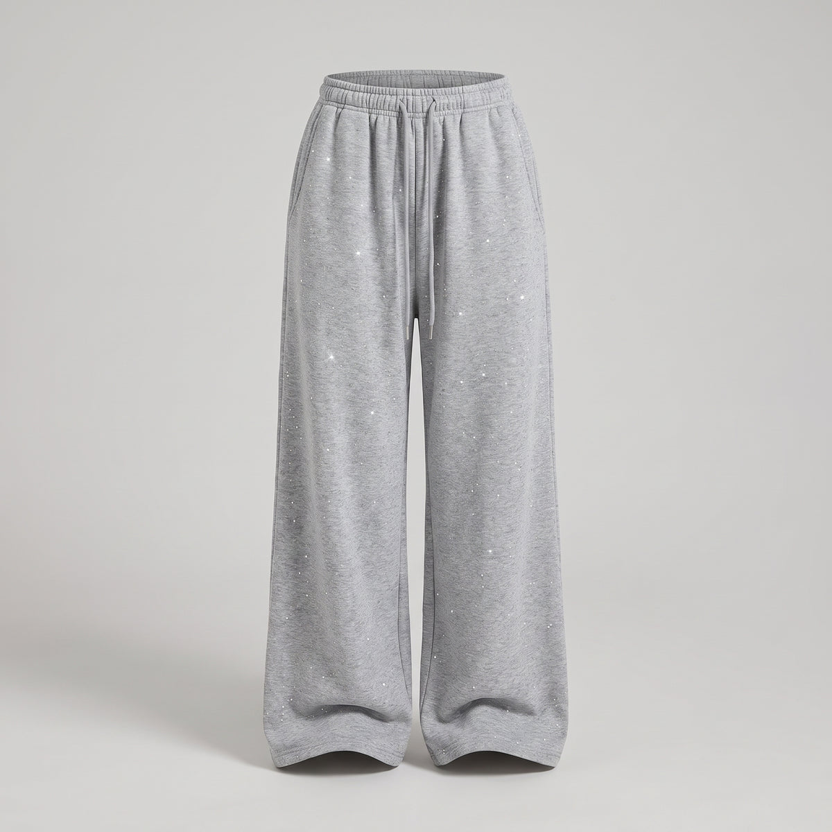 Rhinestone Wide-Leg Joggers