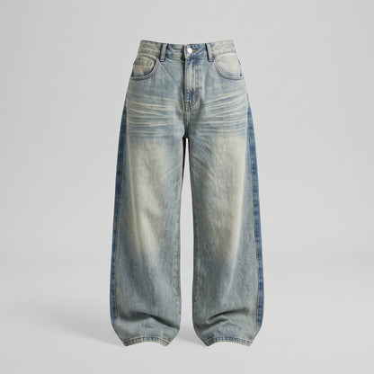 Embroidered High-Waisted Wide-Leg Jeans