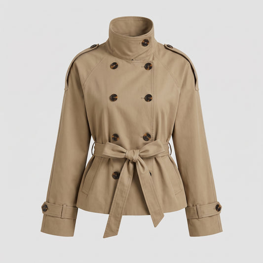 Double-Breasted Belted Trench Coat