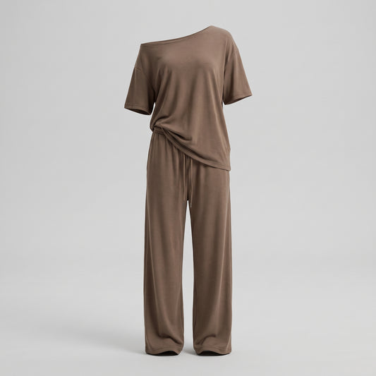 High-Waisted Wide-Leg Jogger Set