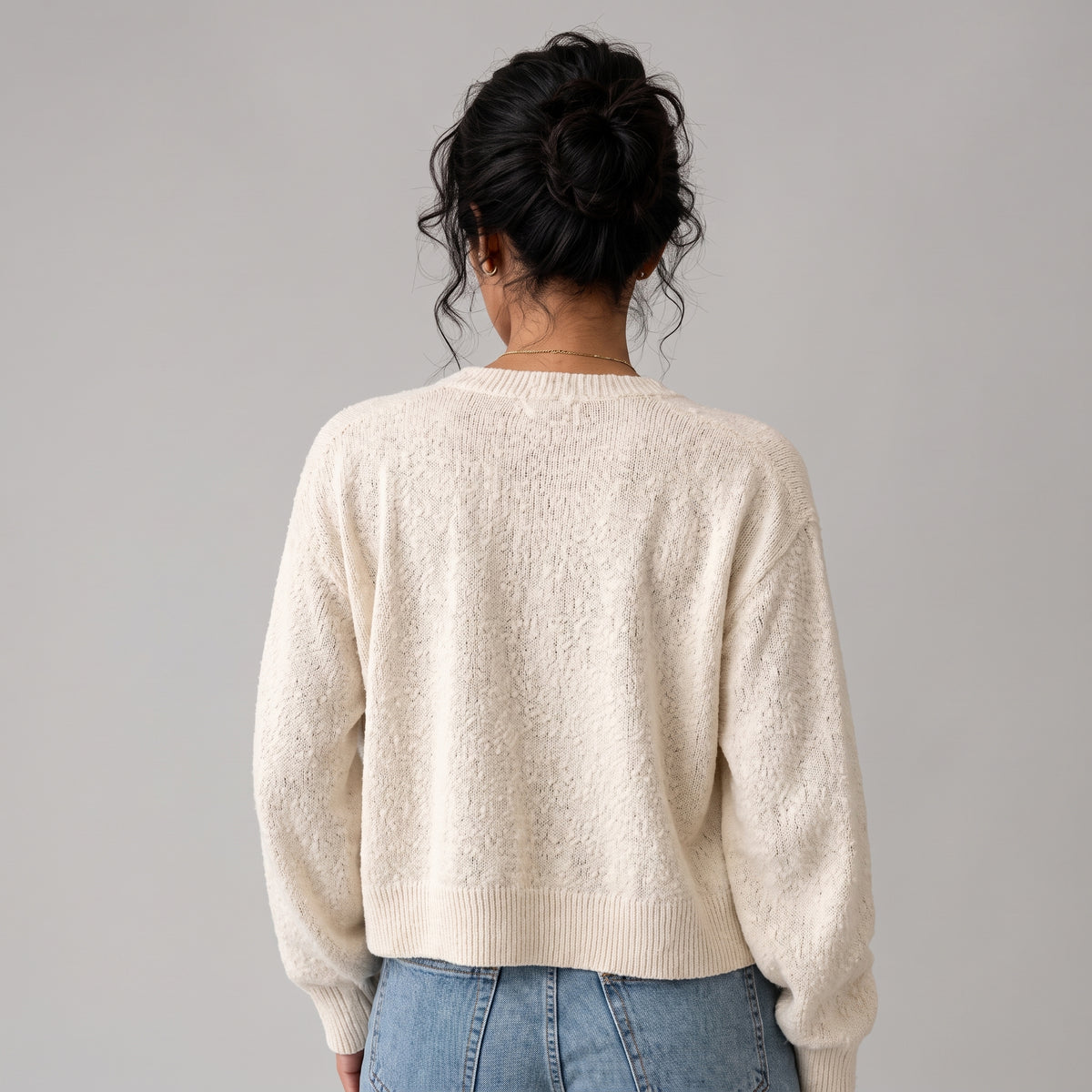 Button-Front Knit Top