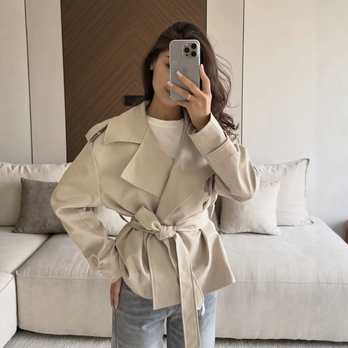 Short Belted Trench Coat