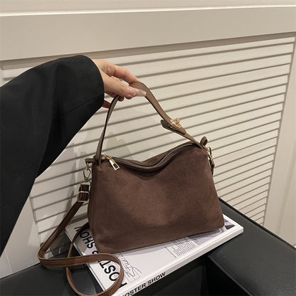 Vintage Suede Crossbody Bag