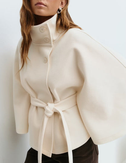 Stand Collar Belted Trench Coat