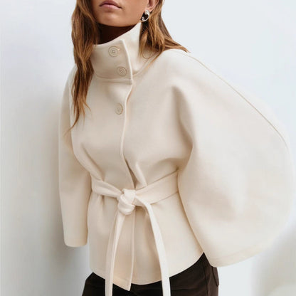 Stand Collar Belted Trench Coat