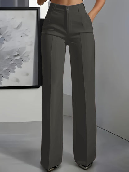 High-Waisted Straight-Leg Trousers