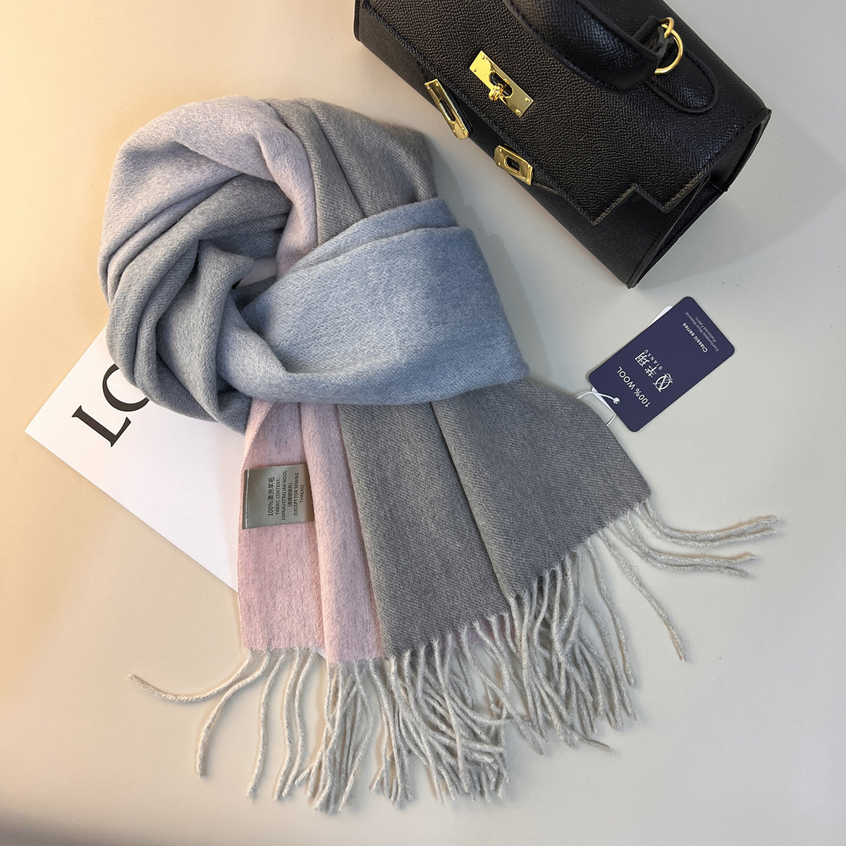 Gradient Wool-Cashmere Scarf