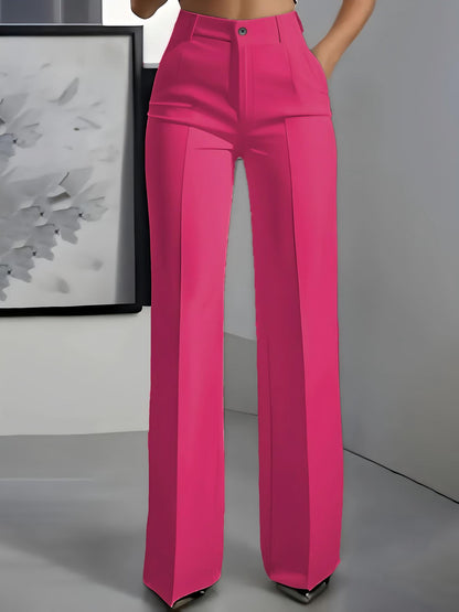 High-Waisted Straight-Leg Trousers