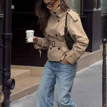 Stand Collar Trench Coat