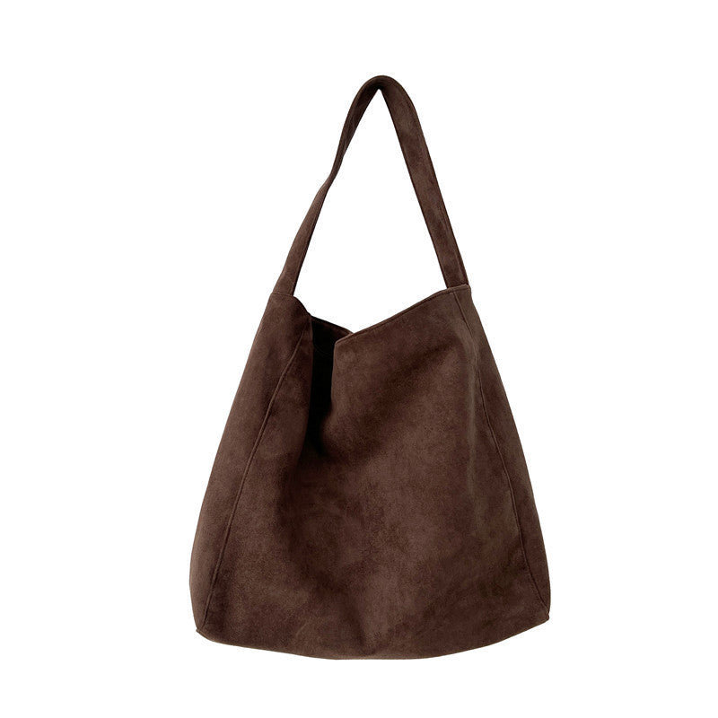 Suede Crossbody Tote Bag
