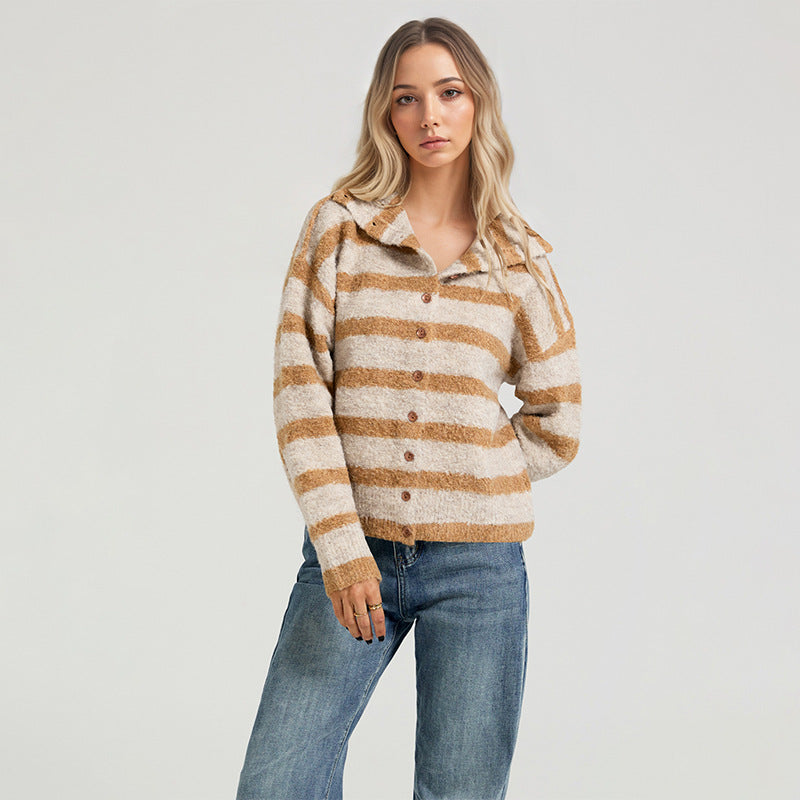 Oversized Striped Cardigan