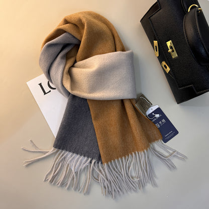 Gradient Wool-Cashmere Scarf