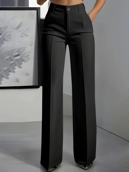 High-Waisted Straight-Leg Trousers