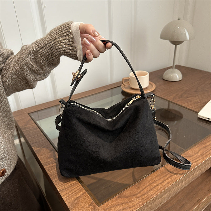 Vintage Suede Crossbody Bag