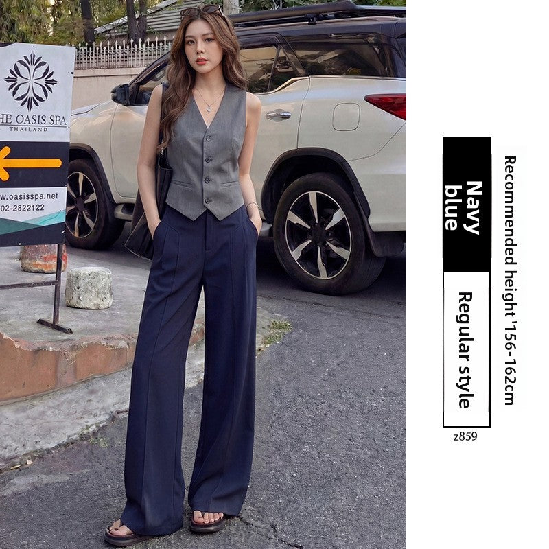 Linen-Blend Wide-Leg Trousers