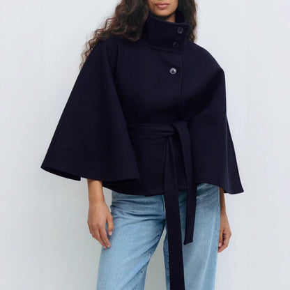 Stand Collar Belted Trench Coat