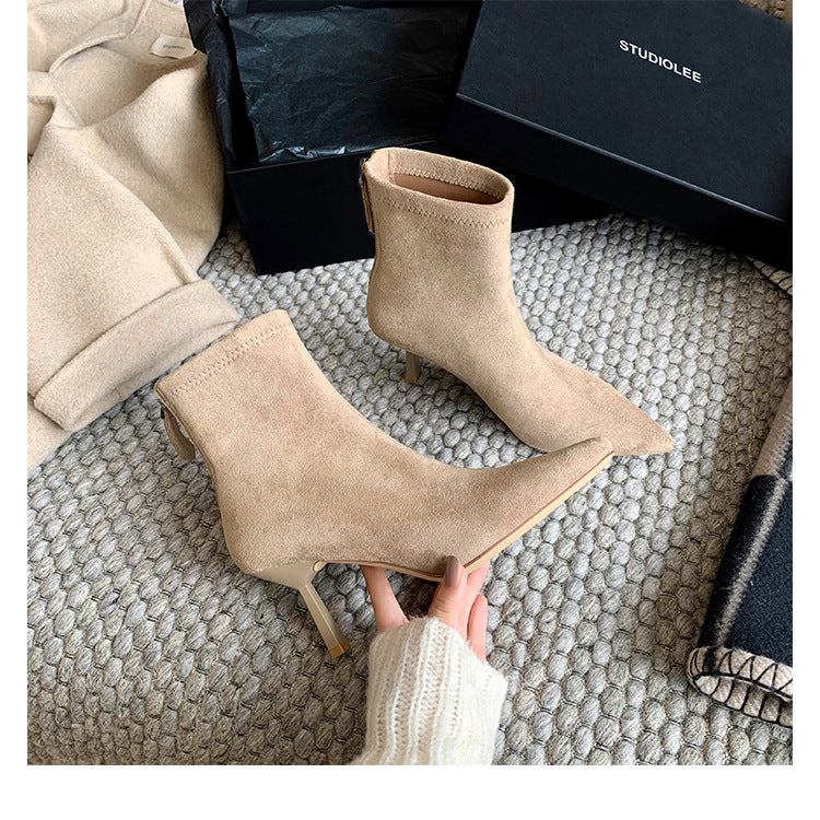 Pointed-Toe Stiletto Ankle Boots