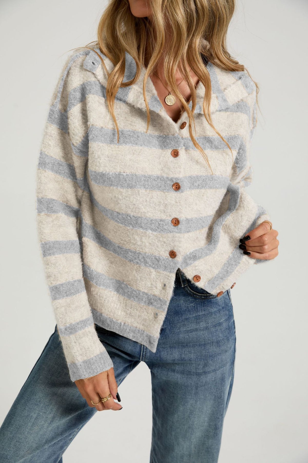 Oversized Striped Cardigan