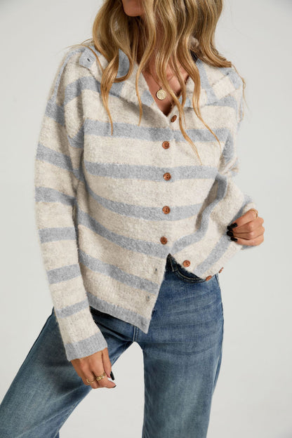 Oversized Striped Cardigan