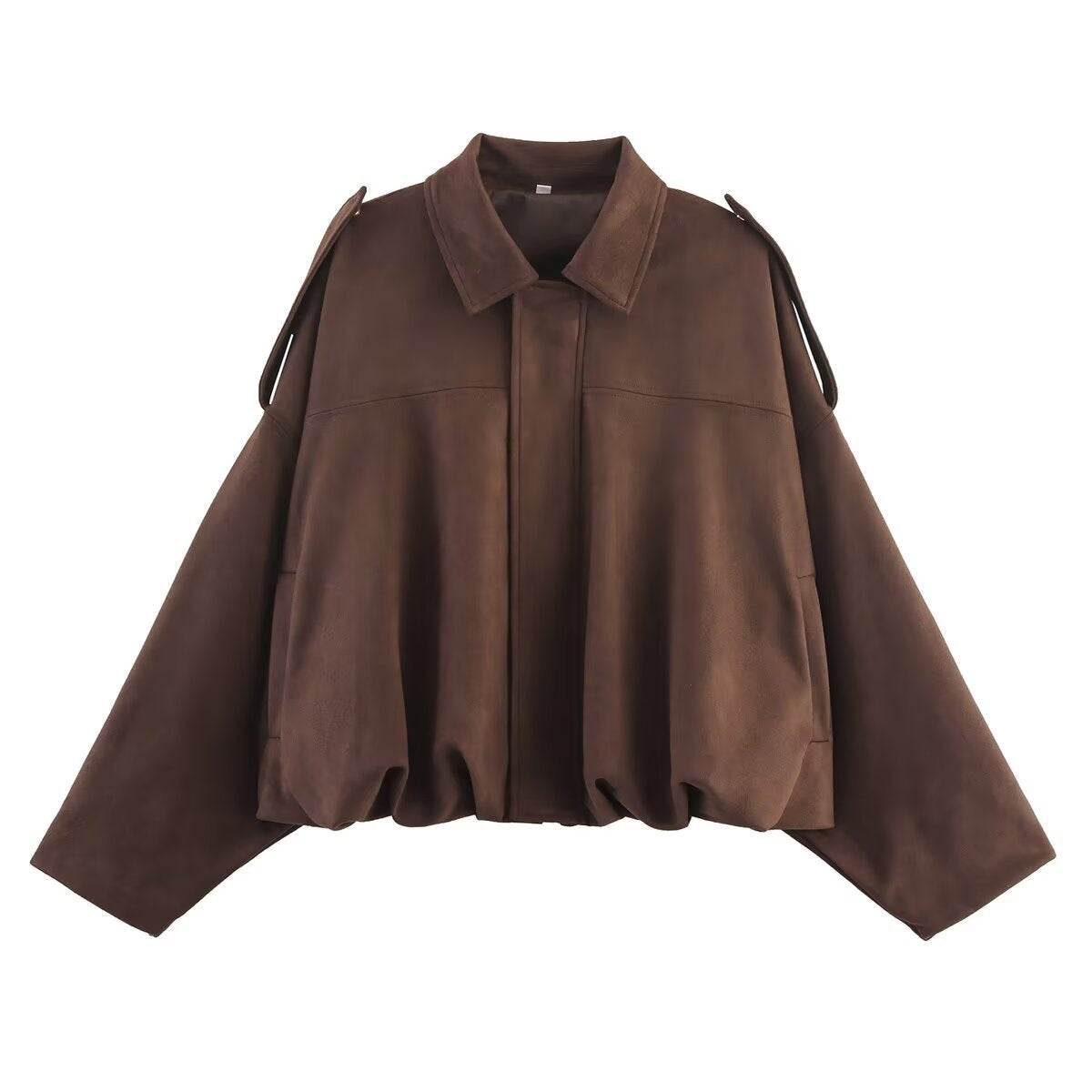 Oversized Suede Bomber Jacket