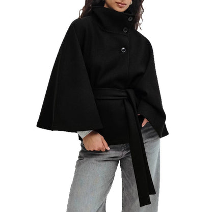 Stand Collar Belted Trench Coat