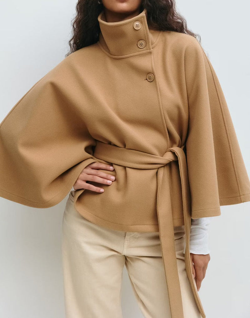Stand Collar Belted Trench Coat
