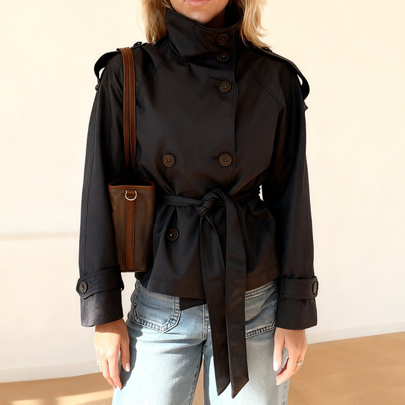 Double-Breasted Belted Trench Coat