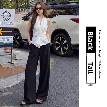 Linen-Blend Wide-Leg Trousers