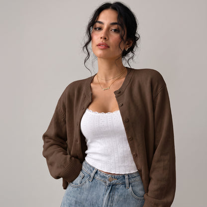 Button-Front Knit Top