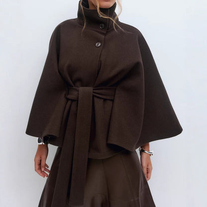 Stand Collar Belted Trench Coat